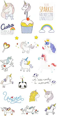Produktbild von Oblique Unique Einhorn Sticker Set Unicorn Kinder Aufkleber Retro Vintage Scrapbooking