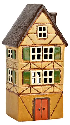 Productafbeelding van Lichthuis van aardewerk, Kleurrijk (B/H/D) 12x27x10cm