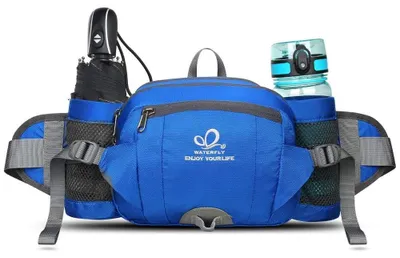 Produktbild von Gürteltasche Hüfttasche Laufgürtel - Wasserabweisend - Mit Flaschenhalter - Schwarz - Für Wandern, Laufen und Radfahren
