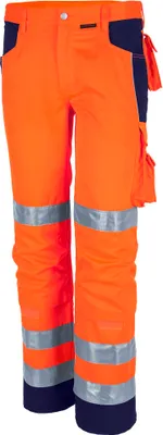 Produktbild von QUALITEX® unisex Warnschutzhose orange, marine Größe 50