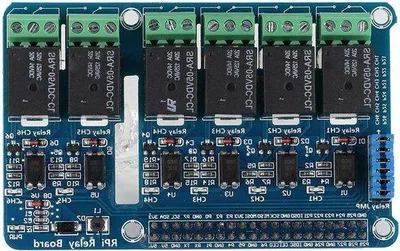 Obrázok produktu pre 6-kanálový reléový modul pre Raspberry Pi – podpora HTML – modul s optickým izolátorom.