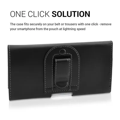 Produktbild von kwmobile Gürteltasche Hülle für Handys mit Gürtelclip - 16,2 x 8,5 cm Kunstleder Gürtel Case mit Gürtelschlaufe Schwarz