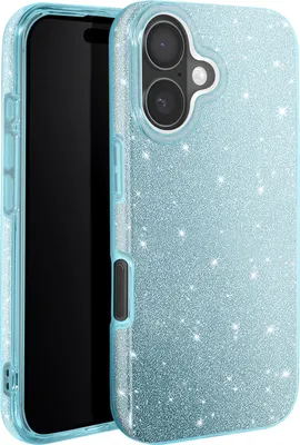 Produktbild von Avizar, Glitzernde Handyhülle für iPhone 16 – Ultradünn und stoßfest, Blau