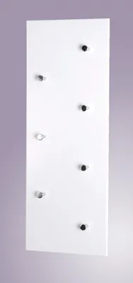 Produktbild von HAKU Big Eddys Wandgarderobe, 7 Haken, weiß-chrom, Hochglanz, aus MDF und Metall, B 80 x H 30 x T 6 cm, vertikal und horizontal montierbar, inkl. Befestigungsmaterial