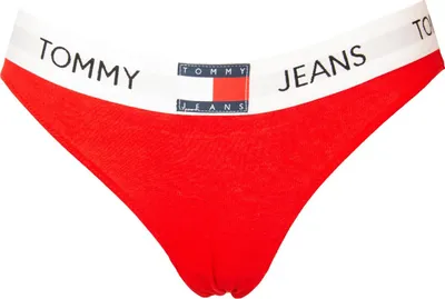 Zdjęcie produktu dla TOMMY JEANS damskie elastyczne bawełniane majtki bikini UW0UW04693, XNL Deep crimson / multi, XL, 90% bawełna,10% Elasthan