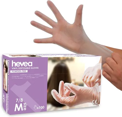 Productafbeelding van Vinylhandschoenen voor eenmalig gebruik. Talk - En latexvrij. Doos met 100 handschoenen. Maat M (medium) - Transparant