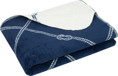 Produktbild von Kuscheldecke flauschig in 150x200 cm, kuschelige und weiche Sofadecke, waschbar, blau-weiß