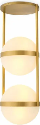 Produktbild von Casa Padrino Luxus Deckenleuchte Antik Messing / Weiß H. 105 cm - Luxus Leuchten