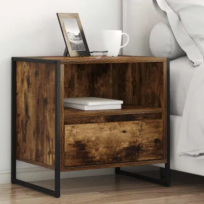 Image de vidaXL Table de chevet, 2 pièces, anthracite, 50 x 39,5 x 50 cm, panneau de fibres de bois