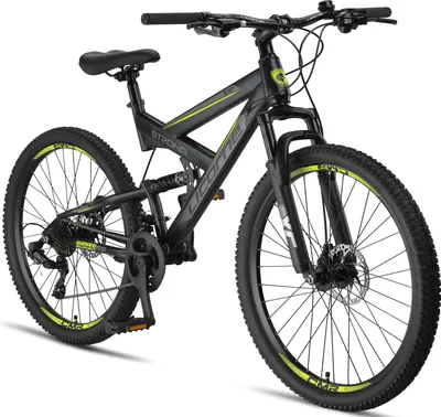Produktbild von Licorne Bike Strong 2D Premium Mountainbike Shimano,Farbe:Schwarz/Lime;Zoll:27.5
