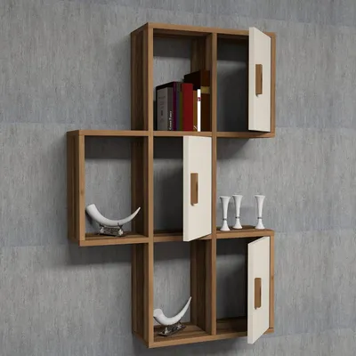 Immagine prodotto di Carzano - Mensola, 50x20x113h cm Marrone Noce, 7 Ripiani