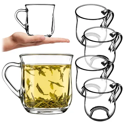 Produktbild von KADAX Teegläser "Giba", Glas mit Griff, Trinkglas für Saft, Tee, Kaffee, 320 ml, 4 Stück