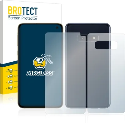 Produktbild von BROTECT Schutzglas für Samsung Galaxy S10e (Display+Rückseite) Schutzfolie Panzer Folie Glas Display Schutz klar