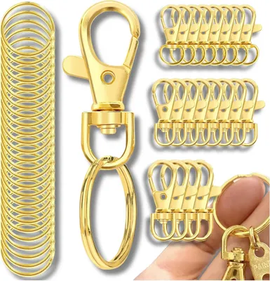 Immagine prodotto di Portachiavi in metallo, 20 pezzi, moschettone, portachiavi in oro