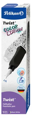 Produktbild von Pelikan 826174, Schwarz, Weiß, Kartuschenfüllsystem, Blau, Edelstahl, Beidhändig, 1 Stück(e)