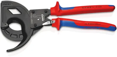 Image de Knipex coupe-câble longueur 320mm, fonction cliquet. Largeur de travail 60mm avec gaines à 2 composants - 95 32 320
