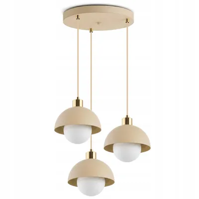 Produktbild von LUXOLAR Pendelleuchte 3-flammig G9 Beige Gold Glaskugeln 44 cm höhenverstellbar