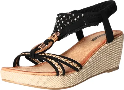 Produktbild von living UPDATED Damen-Sandalette Schwarz-Braun-Beige, Farbe:schwarz, EU Größe:38