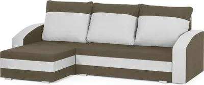 Produktbild von KING Ecksofa mit Schlaffunktion - Hellbraun/Weiß
