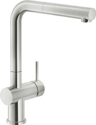 Produktbild von KeraDomo Armatur SILA in EDELSTAHLFINISH mit herausziehbarem Auslauf / Systemceram