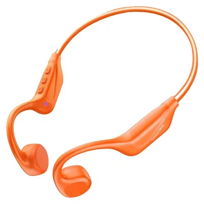 Zdjęcie produktu dla Słuchawki przewodowe, wodoodporne, kompatybilne z Bluetooth, pomarańczowe