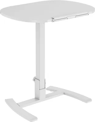 Obrázok produktu pre Sklopný písací stôl - Biely - Výška nastaviteľná od 73 do 111 cm - Doska stola: 66 x 50 cm - Mobilný stojací/sediaci stôl