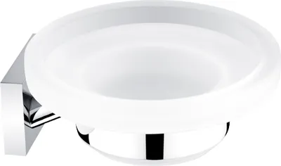 Produktbild von Nimco Keira - Seifenschale mit Halter, Milchglas / chrom KE 22059W-26