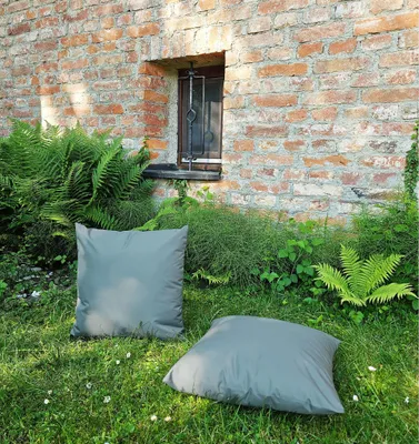 Produktbild von JACK 2x 50x50cm Outdoor Lounge Kissen Dekokissen inkl. XXL-Füllung Wasserabweisend Sitzkissen Garten Stuhl Lotus Effekt, Farbe:Grau