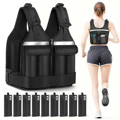 Zdjęcie produktu dla Kamizelka obciążeniowa z regulowanymi obciążnikami do treningu i fitness