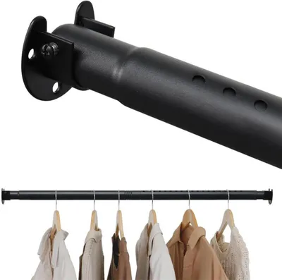 Image de Barre de penderie extensible - 40 à 212 cm - Noir