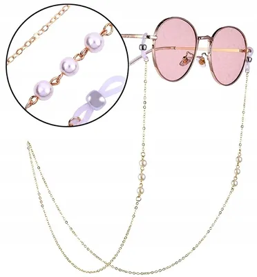 Image de Chaîne en or pour lunettes avec perles, 73 cm, métal