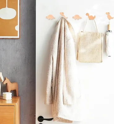 Produktbild von MplehDa Holzknöpfe für das Kinderzimmer, 4 Stück Holzknöpfe mit Tiermotiven, Möbelknöpfe aus Holz, 2-in-1 selbstklebende Möbelknöpfe mit Schrauben, Holzgriffe für