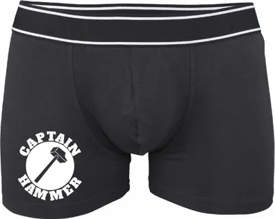 Produktbild von Boxershorts - Mann - Boxer-0052-man-black-v-XL - schwarz - XL - vorn - Captain Hammer - lustiges Motiv - Spruch - Unterwäsche - Unterhose - Freizeit - lustig