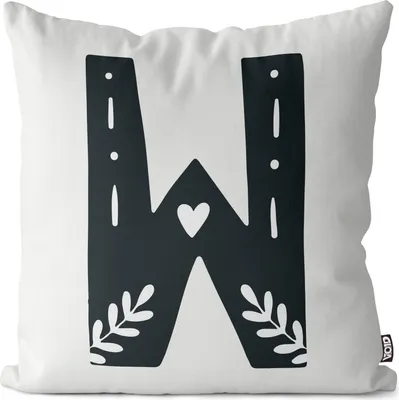 Produktbild von VOID W Buchstaben Natur Kissenbezug Kissenhülle Sofakissen Kissen Deko Outdoor-Kissen Dekokissen