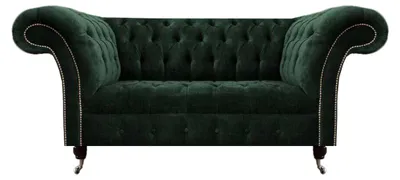 Produktbild von Modern Designer Polstermöbel Zweisitzer Sofa Couch Textil Chesterfield