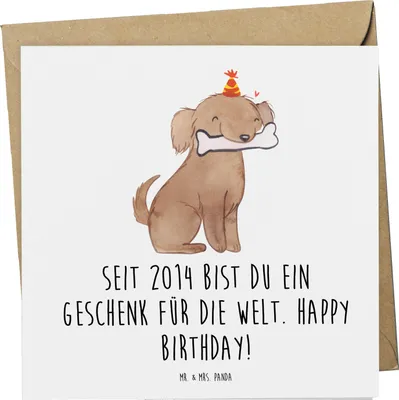 Produktbild von Mr. & Mrs. Panda Klappkarte 2014 Geburtstag Geschenk - Weiß - seit, faltkarte, Geburtstagsgeschenk, anlasskarte, doppelkarte, Alter, Happy Birthday, Glückwunschkarte