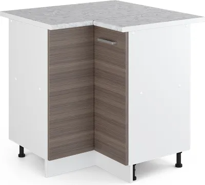 Produktbild von Vicco Eckunterschrank R-Line, 75.6 cm , AP Marmor, Edelgrau/Weiß