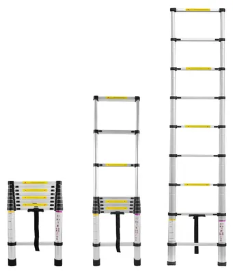 Productafbeelding van Aluminium Telescoopladder, Uitschuifbaar tot 2,6 M, 9 Treden