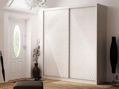 Produktbild von Kleiderschrank 180 cm mit Schiebetüren BERLINA 2 - Alpinweiß