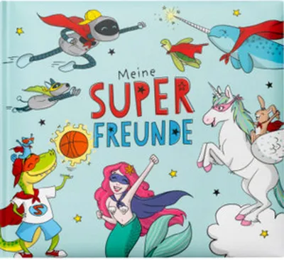 Produktbild von Freundebuch Motiv Blau "Meine Super Freunde"