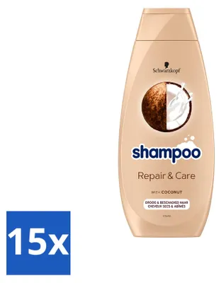 Immagine prodotto di 15 flaconi di shampoo Schwarzkopf Repair & Care per capelli danneggiati - 400 ml - confezione  - 15 pezzi