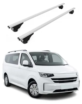 Image de Barres de toit Transversales pour VW Transporter T7 2024-2026 Acier Gris 2Pcs, Image générée par une IA