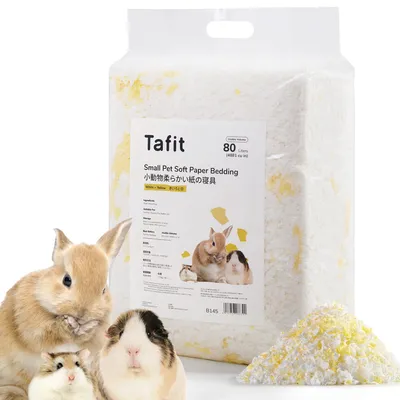 Papierstreu 80 L, weiß-gelb, staubfrei, saugstark, für Kleintiere
