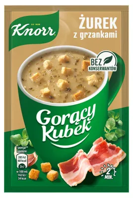 Produktbild von Knorr Gorący Kubek Żurek Instant-Suppe mit Croutons 5 x 17 g
