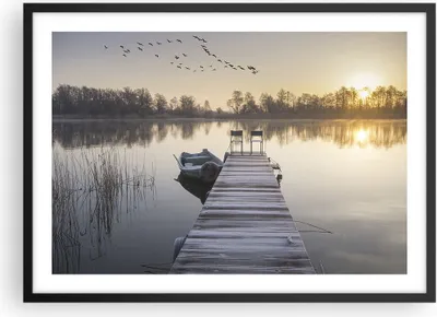 Produktbild von Gerahmtes Poster - Schwarzer Rahmen - Brücke Westen die Sonne - 70x50 cm - Wand Bild - Wanddeko - Wandbilder - Wandposter - Bilderrahmen - Bilder - Kunstdruck - Wandbild - P2BAA70x50-4197