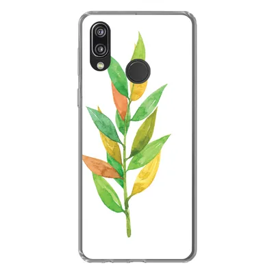 Produktbild von MuchoWow® Handyhülle Schutzhülle Hülle für Huawei P20 Lite (2020) Aquarelle - Blätter - Pflanzen Silikon Softcase Handy Hülle - Kartenhalter