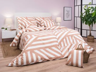 Produktbild von Leinen Baumwolle Zebra hellbraun 140x200, 70x90 cm