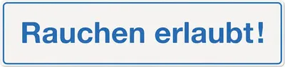 Produktbild von Hinweisschild Rauchen erlaubt" 200x48 mm"