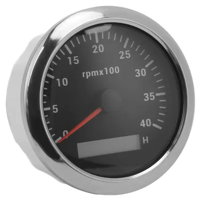 Image de Compteur de régime de 85 mm, 4000 RPM, étanche IP67, avec rétroéclairage de 7 couleurs, pour voiture, bateau, camping-car, yacht. Couleur : noir