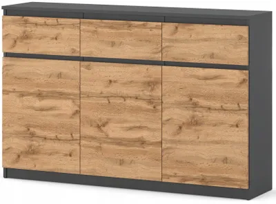 Zdjęcie produktu dla Komoda 150 cm Aga Antracyt Wotan szafka Wysoka rtv z szufladami do salonu